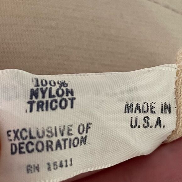 VINTAGE Movie Star Night Gown Pleated Ribbed Lace Trim Embellished Flowers Sz 40 - Picture 11 of 11